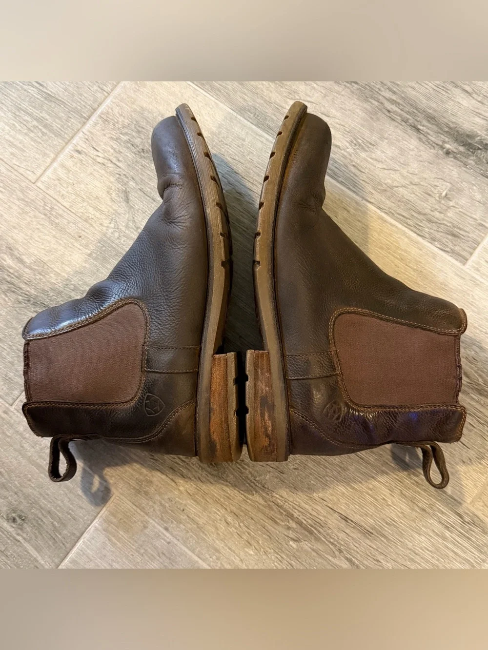 Ariat Men's Brown Leather Chelsea Ankle Boots 10.5D Waterproof Round Toe